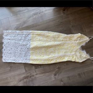 Bardot lace midi dress